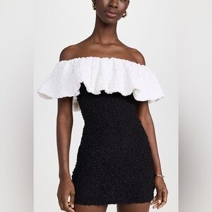 Show Me Your MuMu Black and White Textured Anita Mini Dress